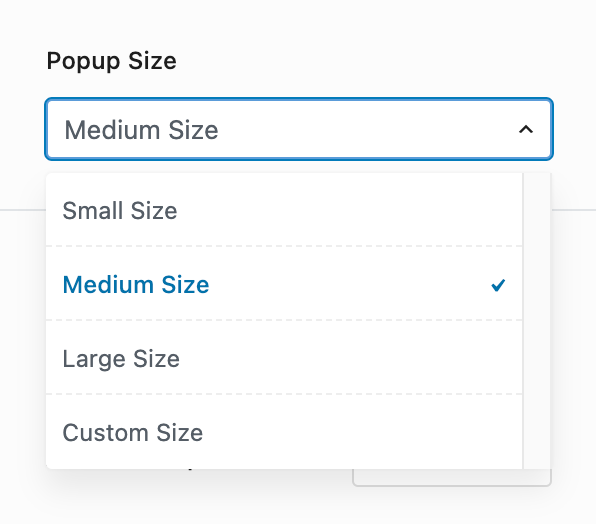 popup size